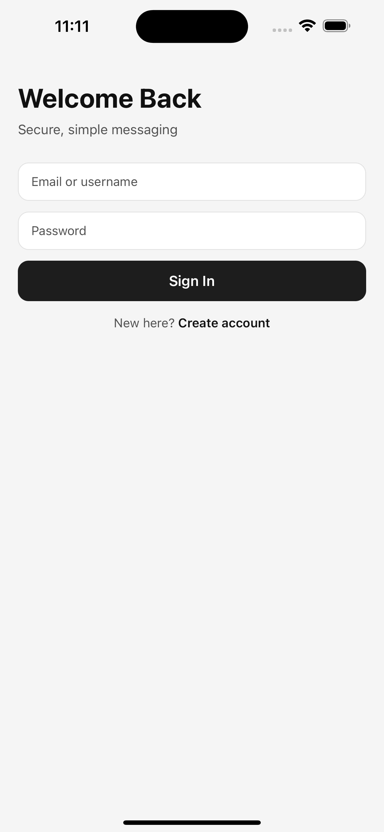 Crypta sign in screen with welcome back message