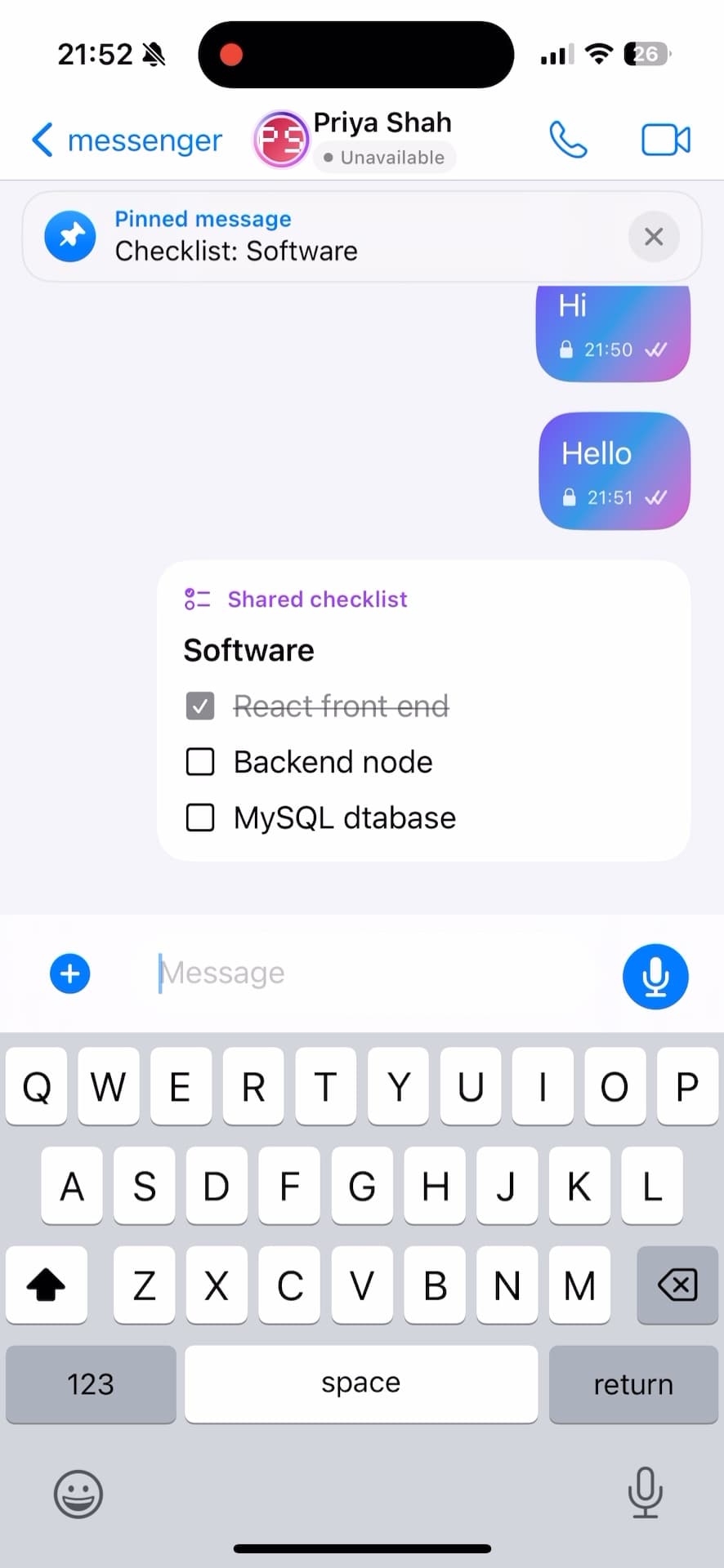 Play the native Swift Encrypted Messenger demo